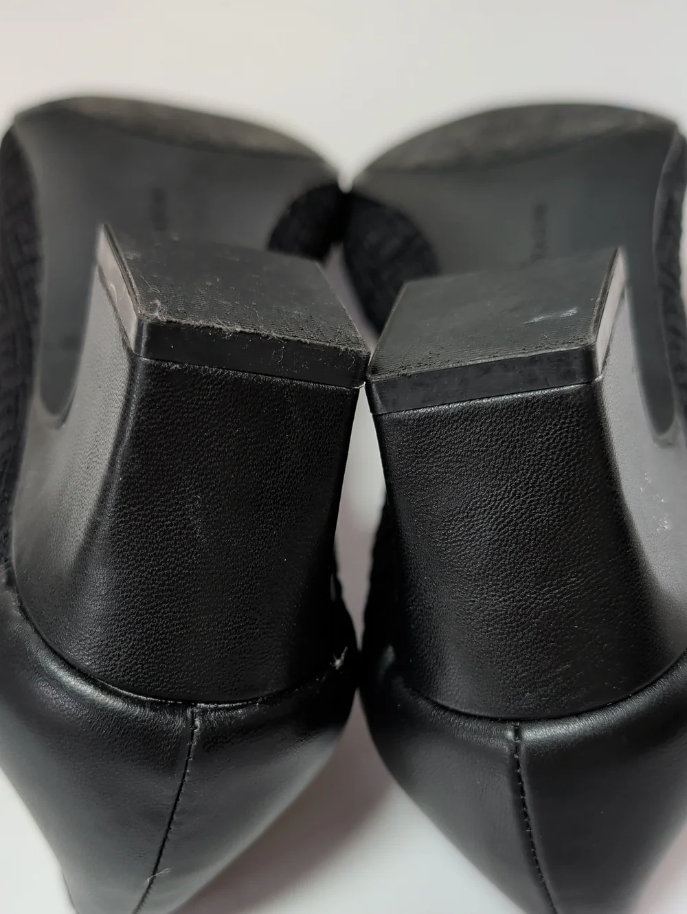 Adrienne Vittadini, Faro, Black Knit Block Heels. Size 9